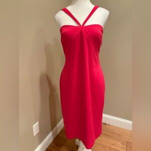 Laundry Fitted Pink Strap Detail Midi Dress Sz6 NWT Midi